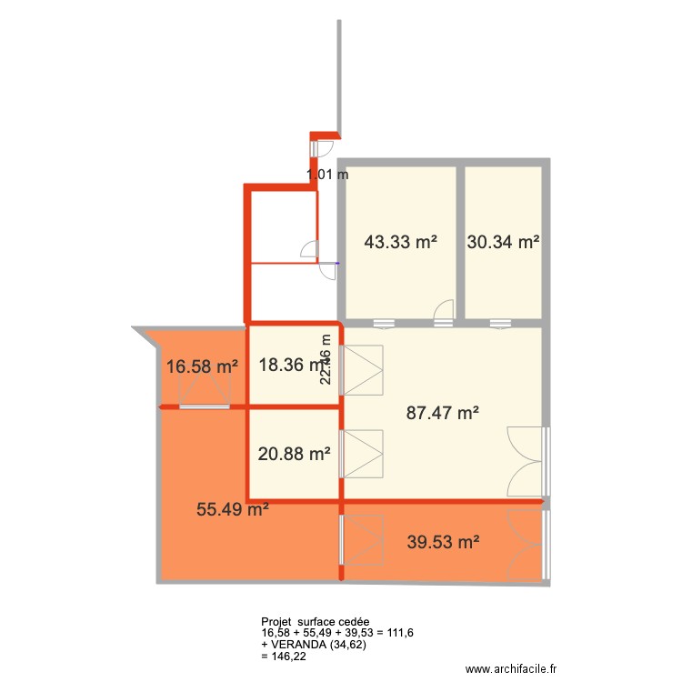 Prijet division parcelle AK 522 523. Plan de 0 pièce et 0 m2