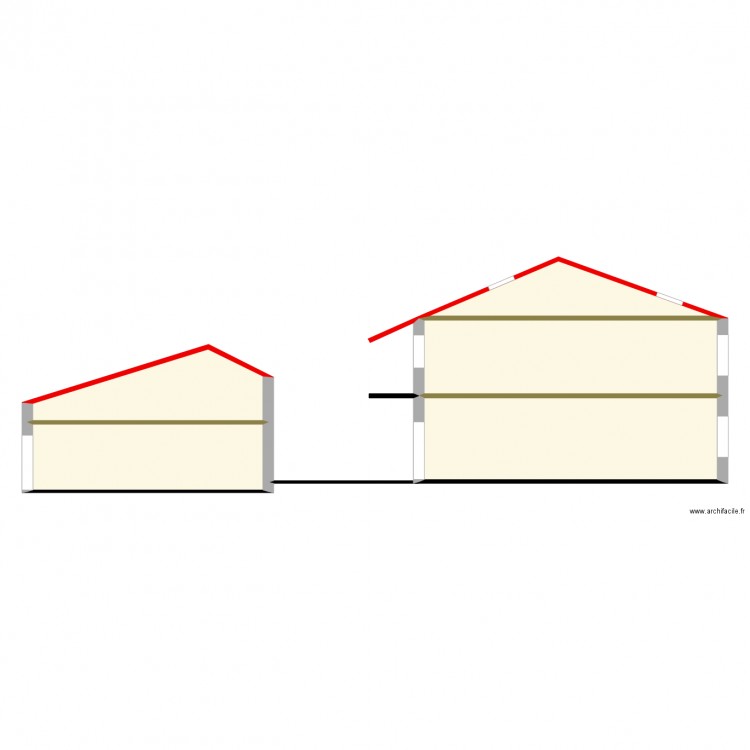 plan coupe avec garage. Plan de 0 pièce et 0 m2