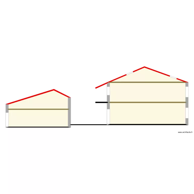 plan coupe avec garage. Plan de 