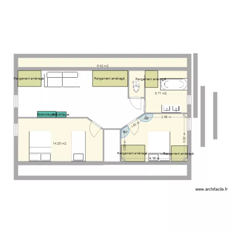 etage sach&eacute; . Plan de 