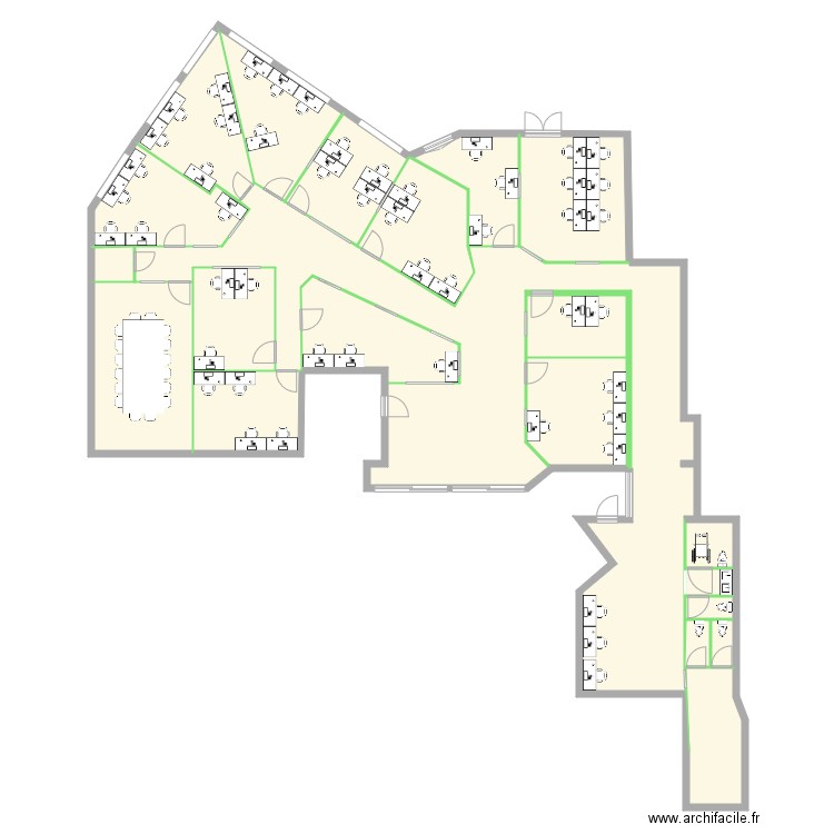 Pessac Garden bureaux. Plan de 21 pièces et 315 m2