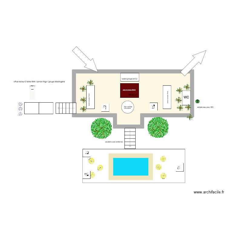 cocktail mellerio. Plan de 1 pièce et 27 m2