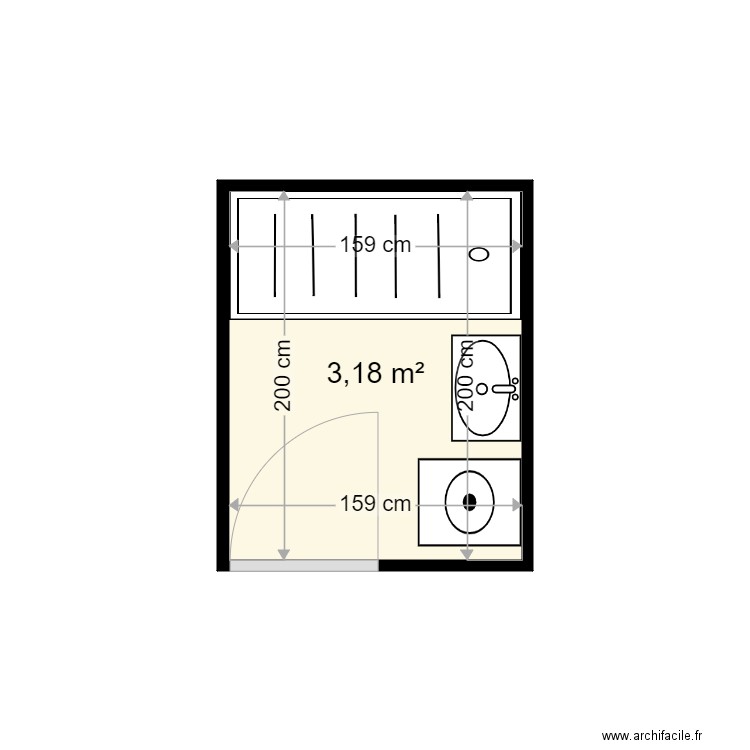 DELESALLE BENEDICTE . Plan de 1 pièce et 3 m2