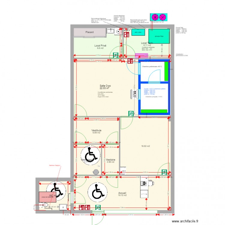 CRYOCORPUS sans mobilier. Plan de 0 pièce et 0 m2