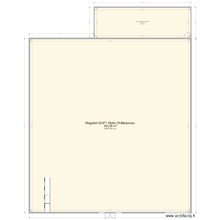 DAFY MOTO CHATEAUROUX. Plan de 2 pièces et 586 m2