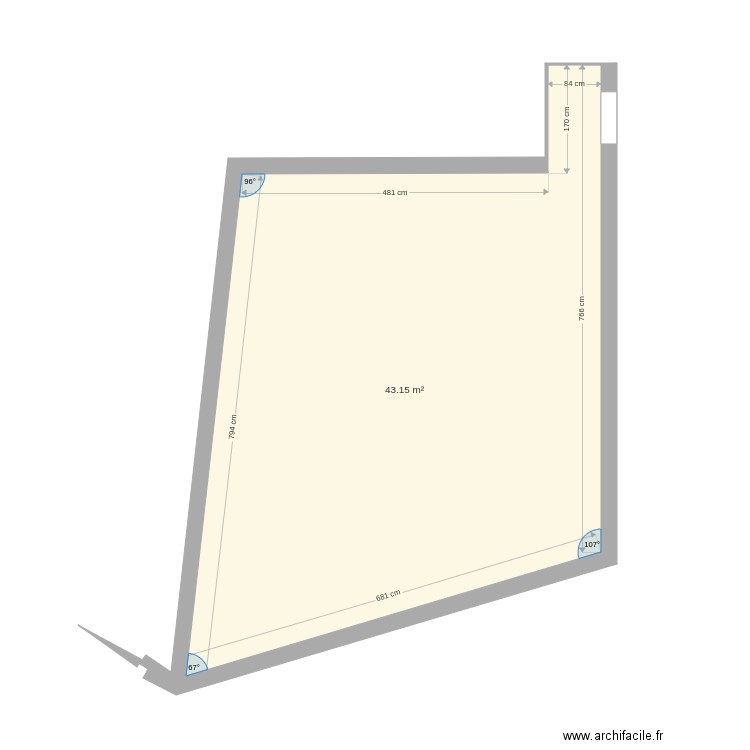 R1 Sud Paillère Cotations. Plan de 0 pièce et 0 m2