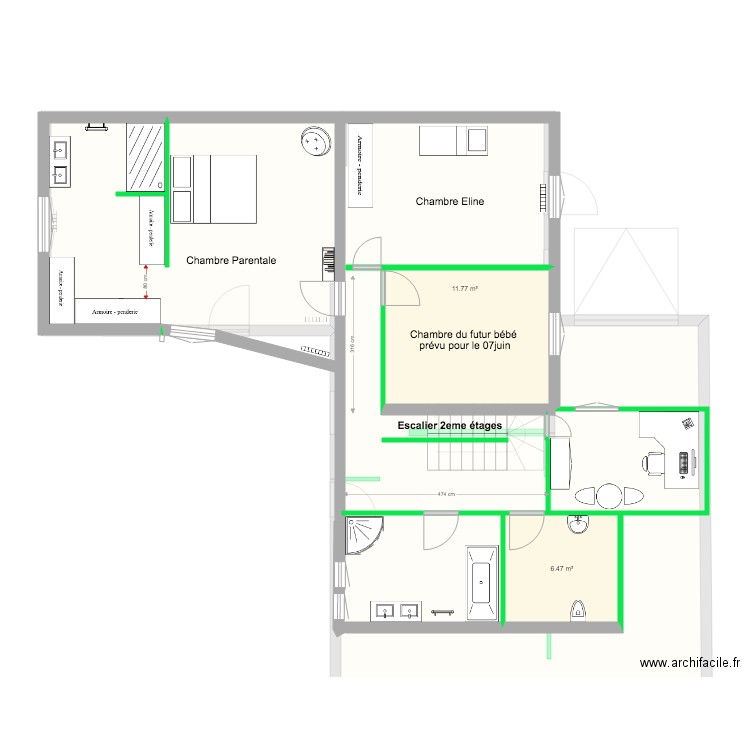 maison etage david. Plan de 0 pièce et 0 m2