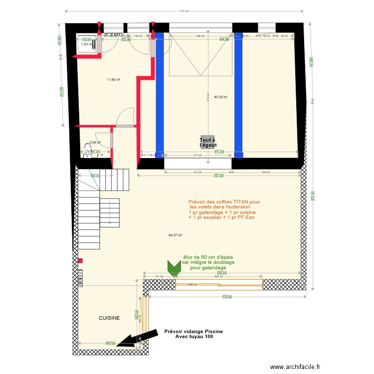 RDC Maçon. Plan de 0 pièce et 0 m2