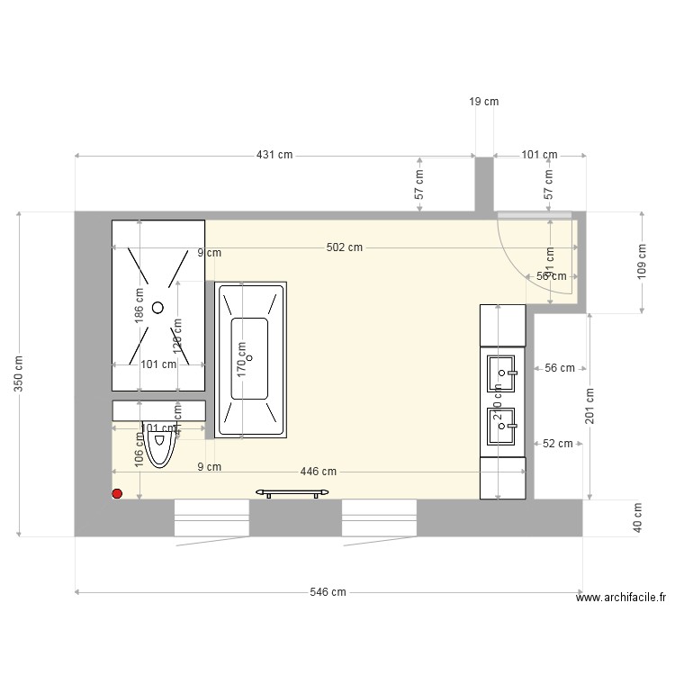 sdb modif 3. Plan de 0 pièce et 0 m2