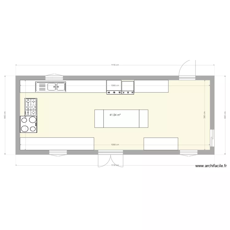 cuisine bis. Plan de 