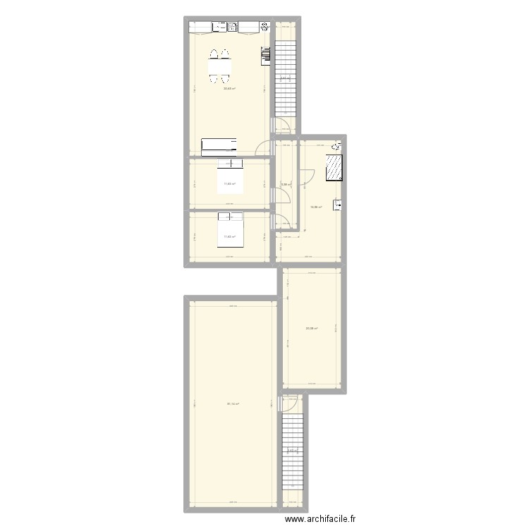 appart Mas Thibert Vierge. Plan de 9 pièces et 161 m2