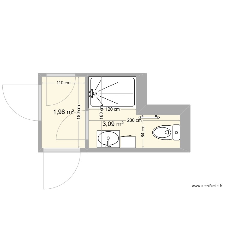 SDB JCB. Plan de 0 pièce et 0 m2