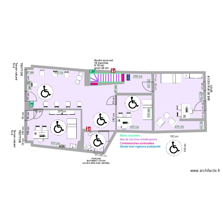 esp de rotation CABINET PARA MEDICAL DE CHENNEVIERES RDC APRES TRAVAUX. Plan de 8 pièces et 98 m2