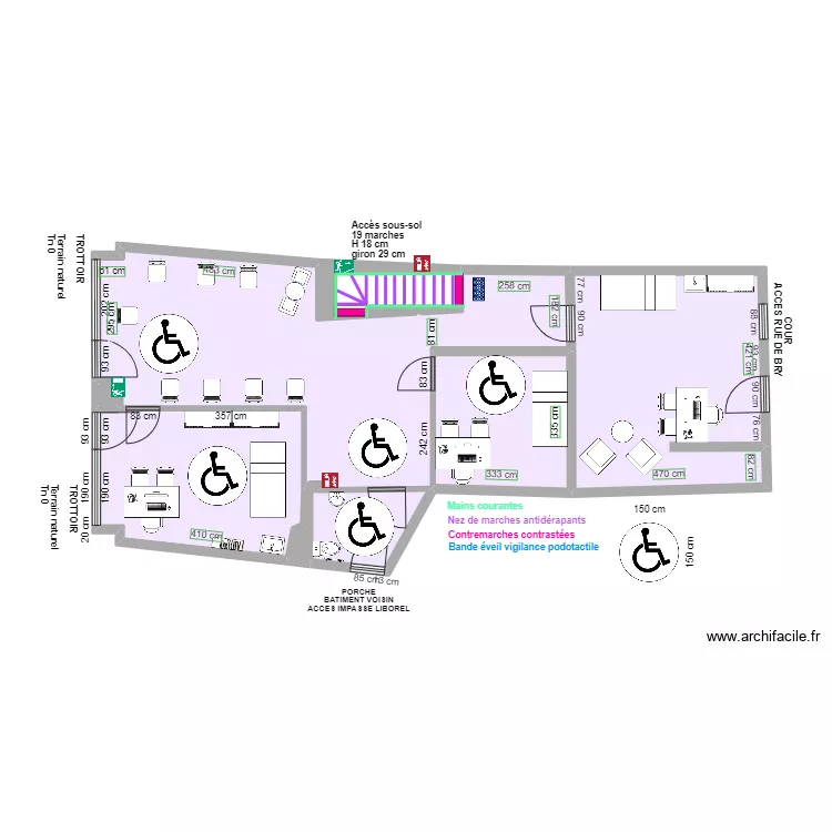esp de rotation CABINET PARA MEDICAL DE CHENNEVIERES RDC APRES TRAVAUX. Plan de 