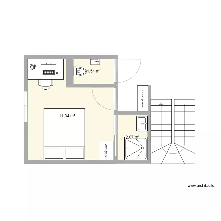 Chambre d'amis. Plan de 