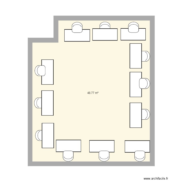 50m2 en carré. Plan de 0 pièce et 0 m2