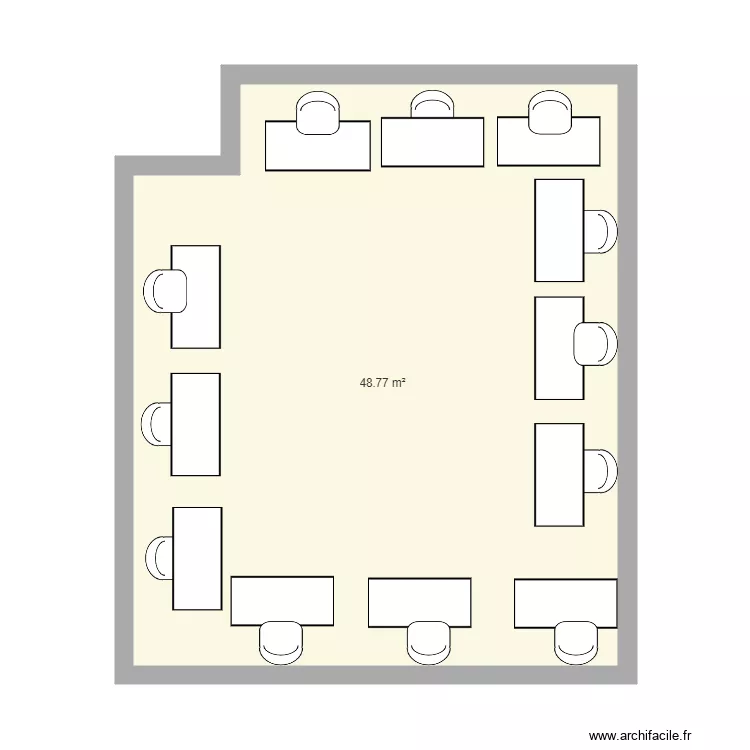 50m2 en carr&eacute;. Plan de 