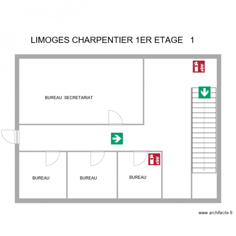 LIMOGES CHARPENTIER 1ER ETAGE 1. Plan de 0 pièce et 0 m2