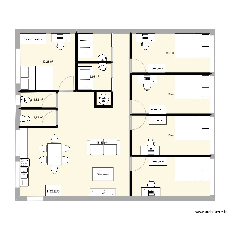 A Colocation Plan Sample Plan – Colocation 5 chambres – Par dayobar ️ | ArchiFacile
