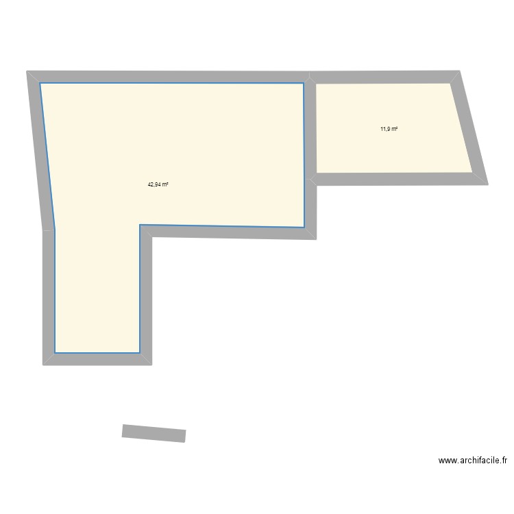 CADAUJAC2. Plan de 2 pièces et 55 m2