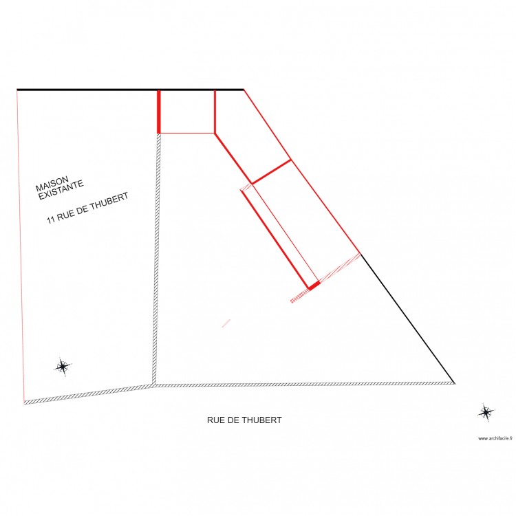 Echelle 1 200                                                  PLAN DE MASSE avec PROJET. Plan de 0 pièce et 0 m2