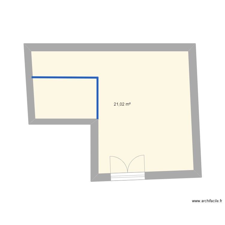 garage buanderie. Plan de 1 pièce et 21 m2