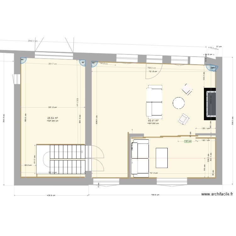 rdc rect 2. Plan de 0 pièce et 0 m2
