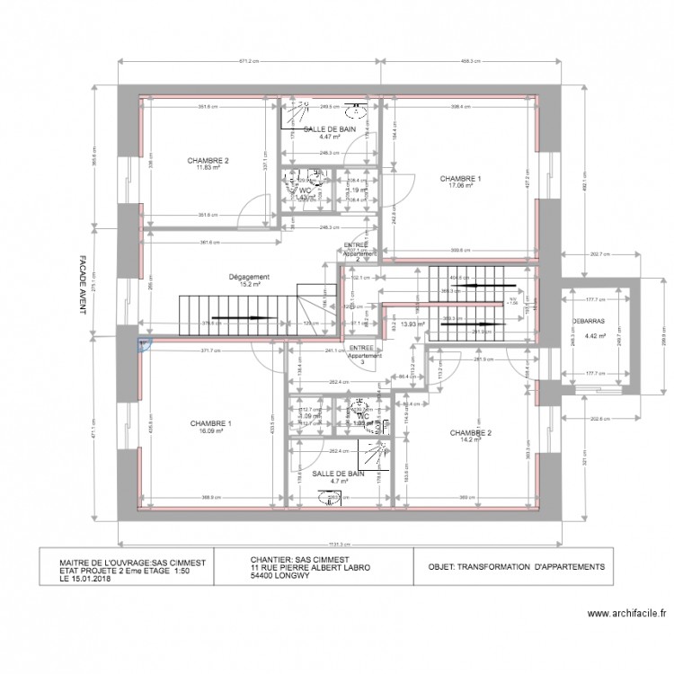 SAS CIMMEST LONGWY 2 ETAGE EXISTANT. Plan de 0 pièce et 0 m2