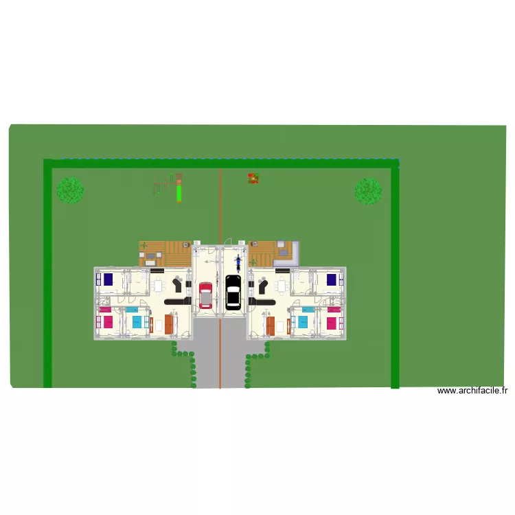 MAISON JUMELEE SENARGENT meublé. Plan de MAISON JUMELEE SENARGENT meublé. Plan de