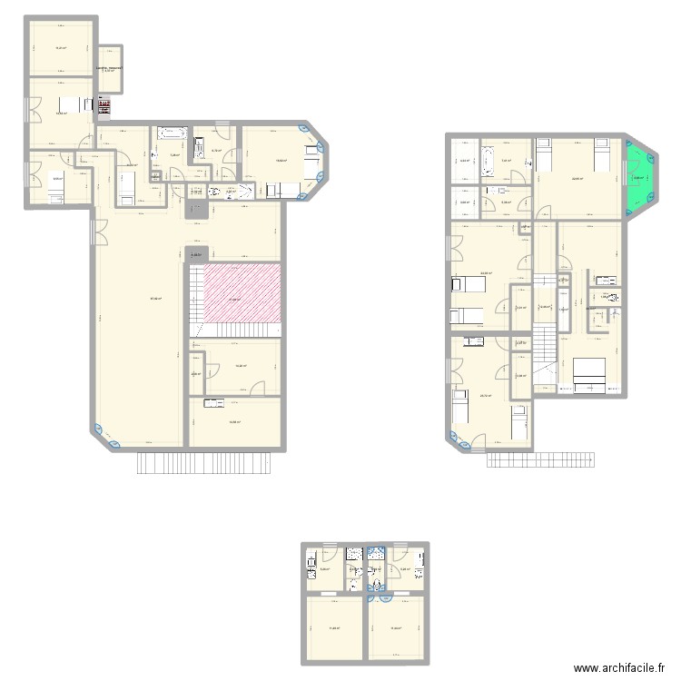Bonaventures. Plan de 41 pièces et 413 m2