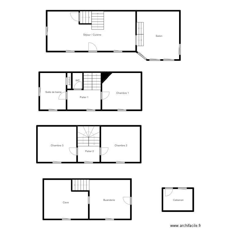 BENARD FOUGERES JULIEN GOBE. Plan de 18 pièces et 147 m2