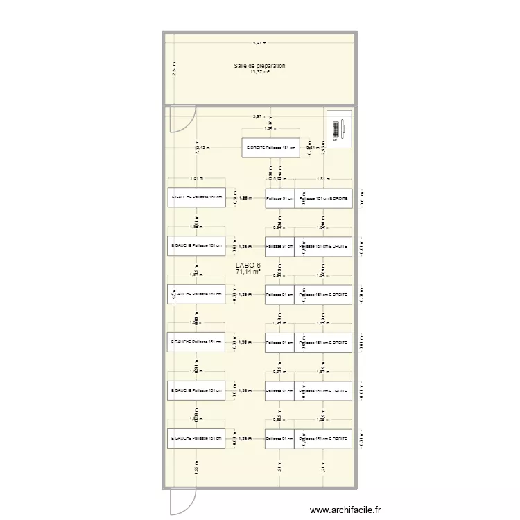 Labo 6 souhaits SVT. Plan de 2  et 85 m²