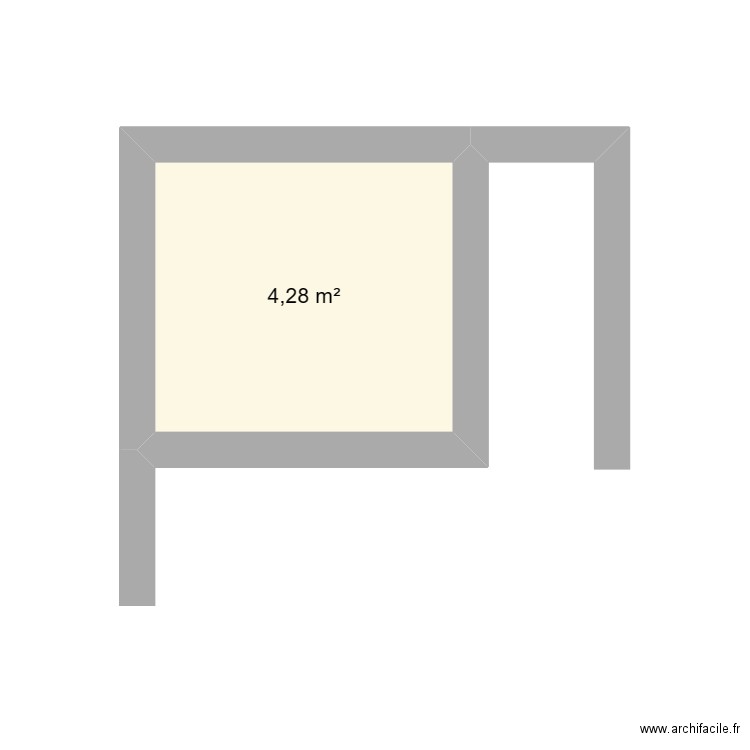 SDB Pommier. Plan de 1 pièce et 4 m2