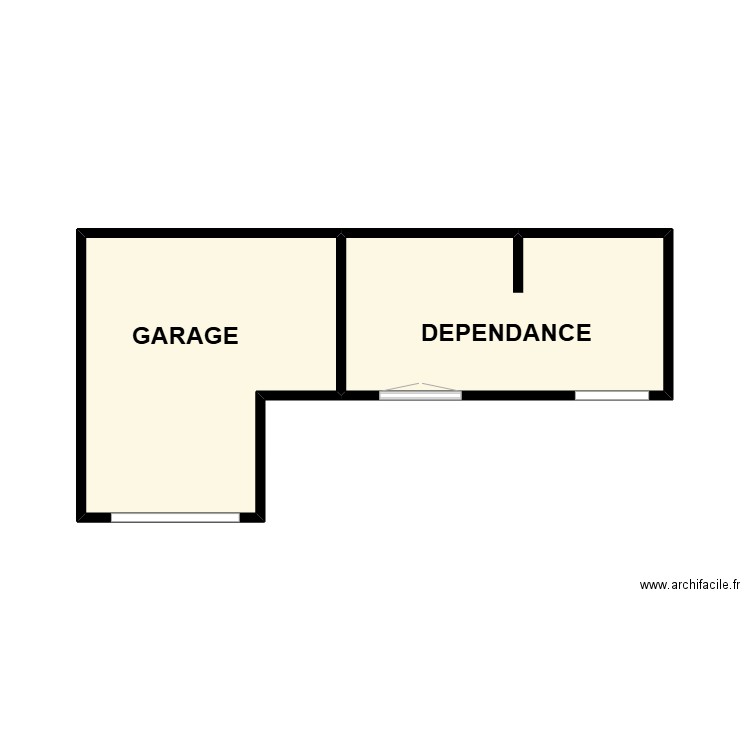 THUAU. Plan de 2 pièces et 16 m2