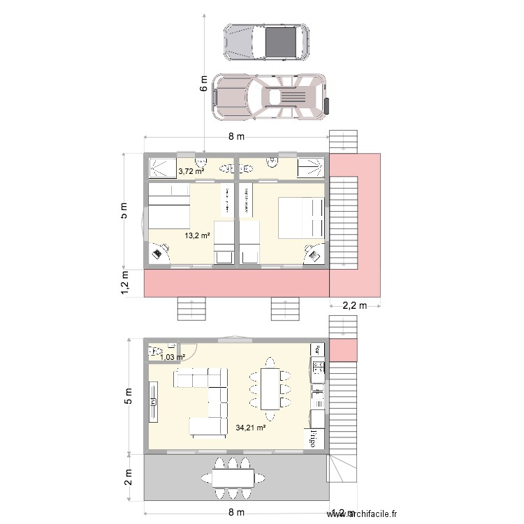 PC - BRAYE Mihimana. Plan de 6 pièces et 69 m2