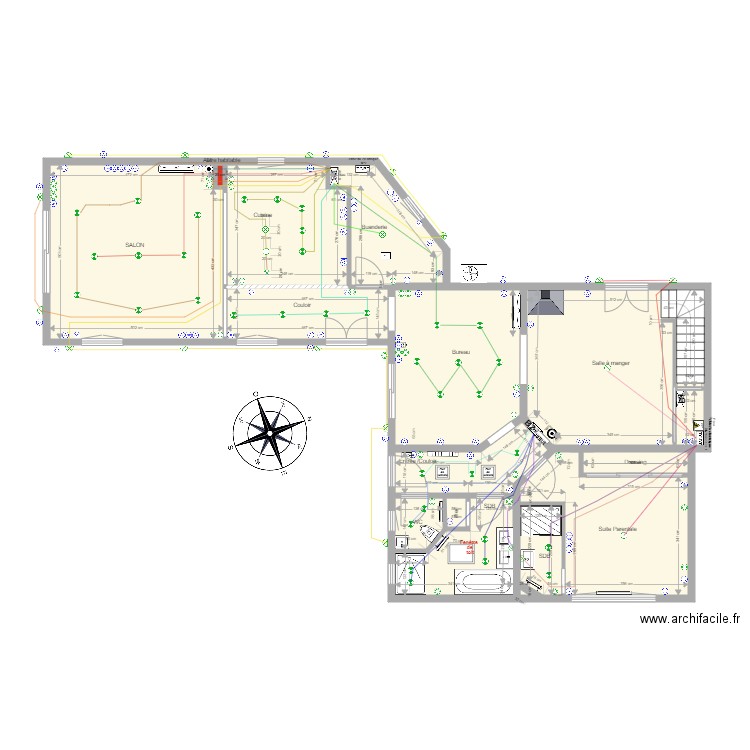 Circuit Eclairage . Plan de 0 pièce et 0 m2