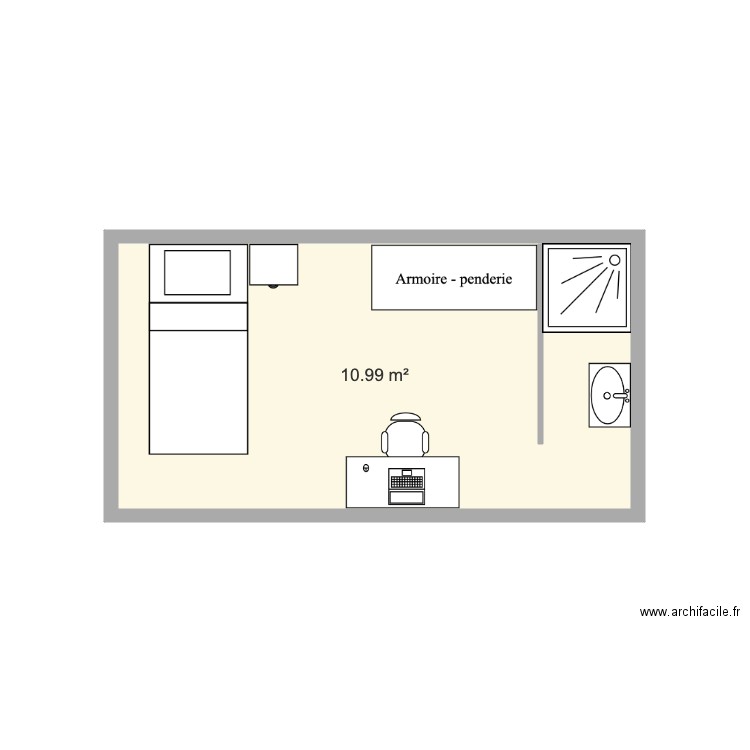 chambre 11m2. Plan de 0 pièce et 0 m2