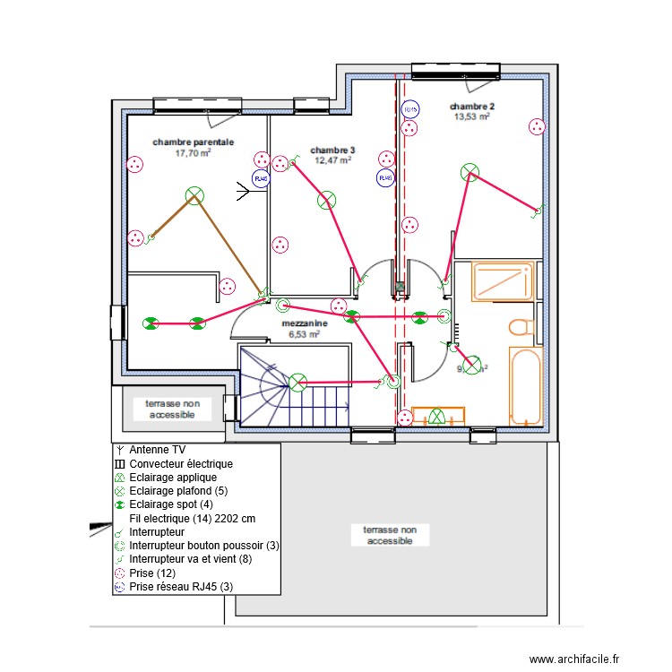 HUVIER R+1 PLAN ELEC. Plan de 0 pièce et 0 m2