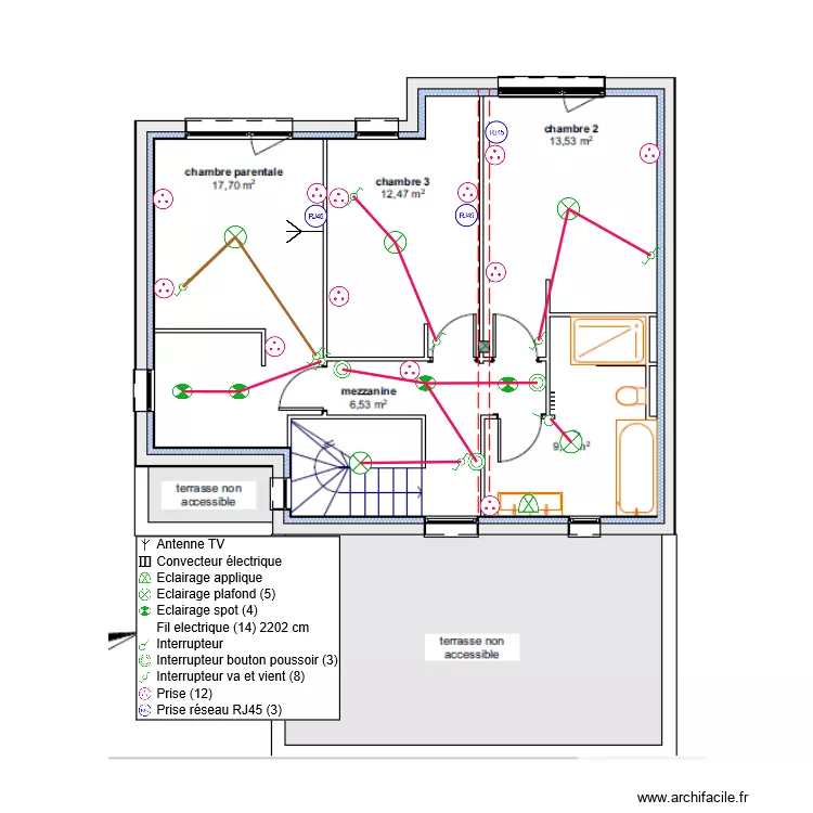 HUVIER R+1 PLAN ELEC. Plan de 