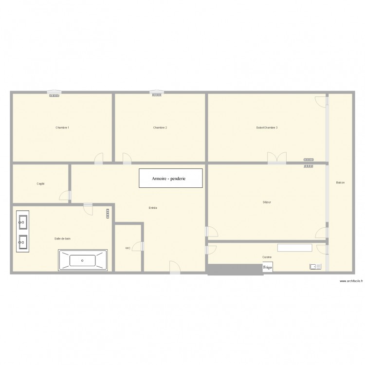 Appartement F4. Plan de 0 pièce et 0 m2