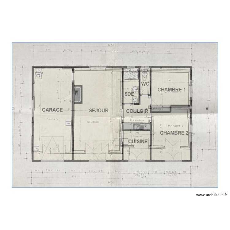 LABARTHE. Plan de 11 pièces et 98 m2