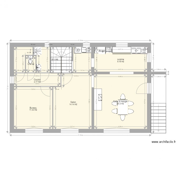 Plan RdC coté  MT. Plan de 0 pièce et 0 m2