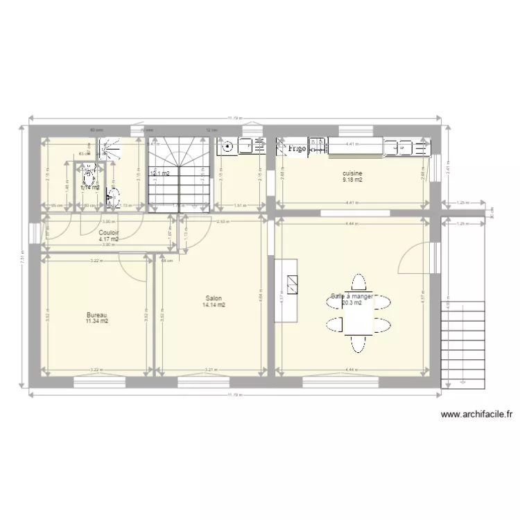 Plan RdC cot&eacute;  MT. Plan de 