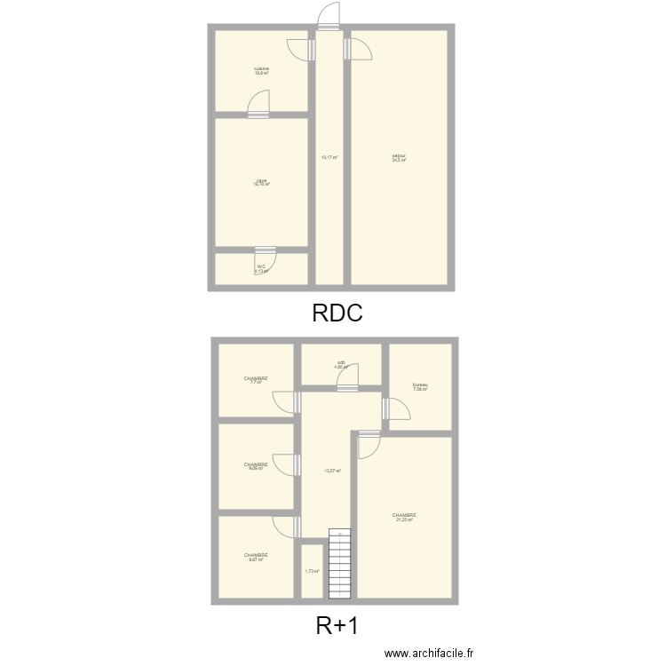 lokman. Plan de 13 pièces et 150 m2