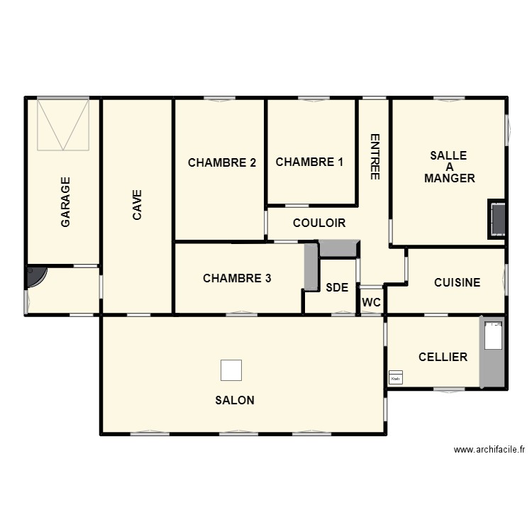 BONAMY. Plan de 13 pièces et 212 m2