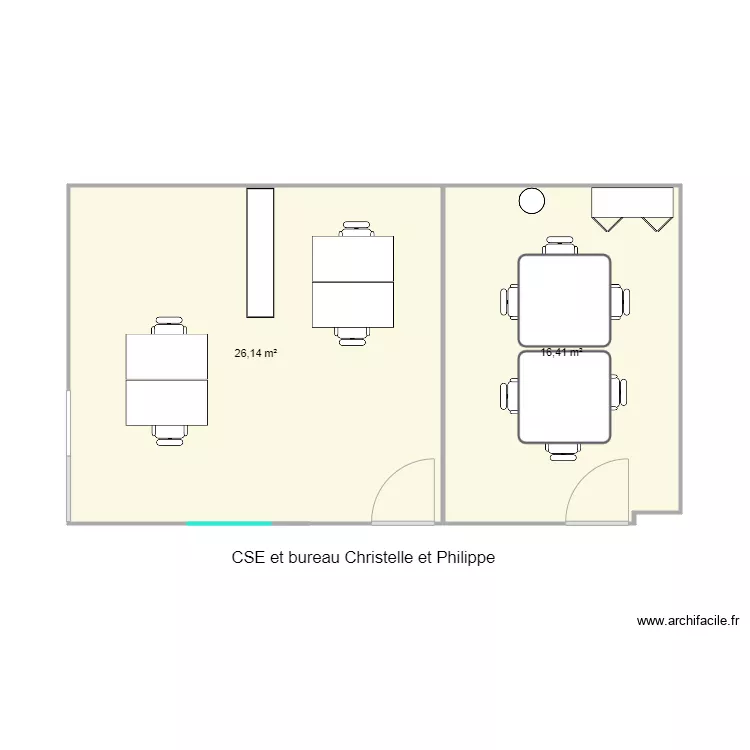 CSE et Bureau Christelle et Philippe. Plan de 
