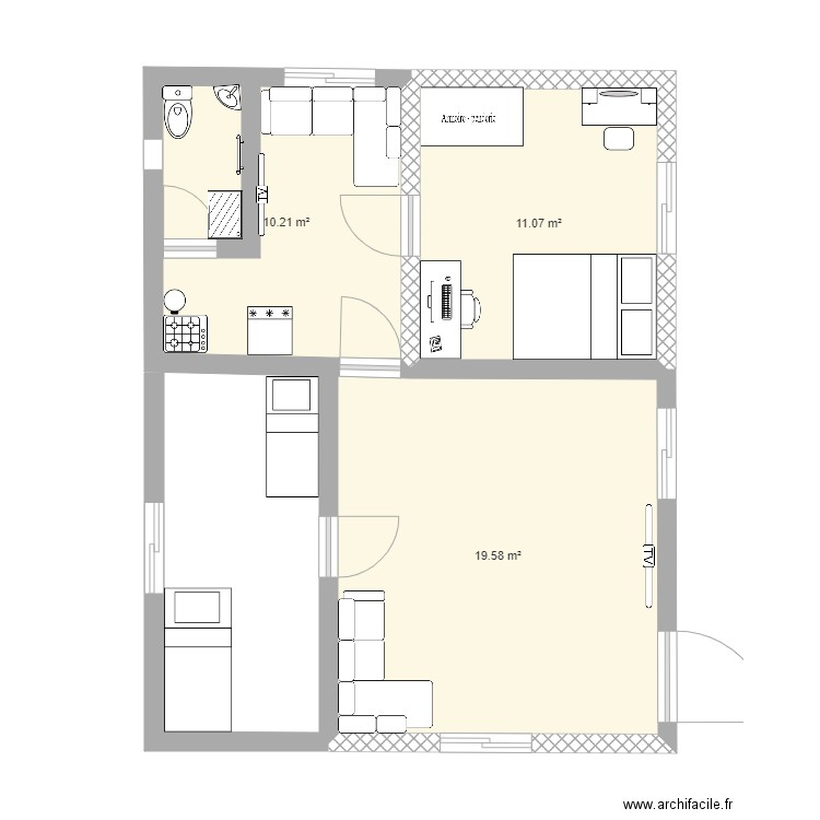 Plan Chambre et Maison Bengone. Plan de 0 pièce et 0 m2