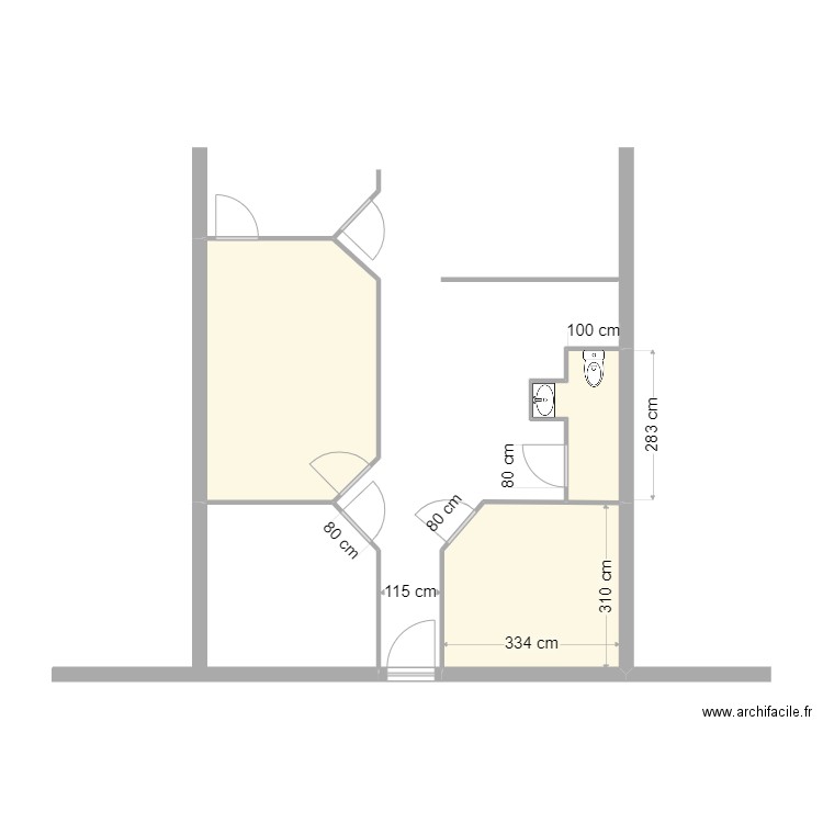 FONTENAY. Plan de 3 pièces et 29 m2