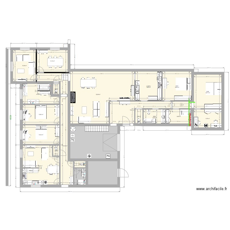 annexe 2 ch bureau et plomberie 2 ch. Plan de 0 pièce et 0 m2