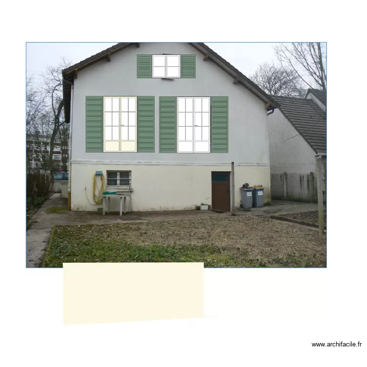 terrasse et portes fenetre. Plan de 